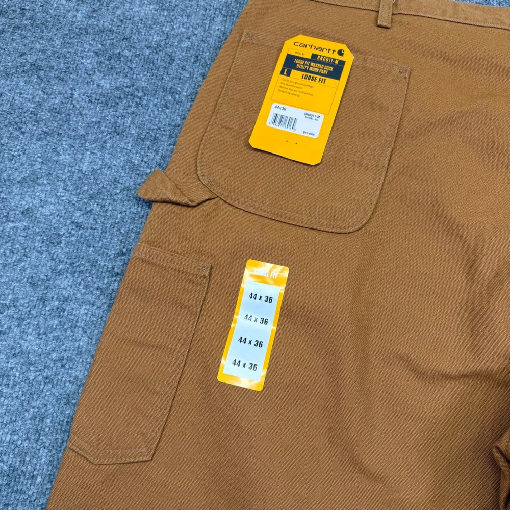 NWT Carhartt B11 BRN Canvas Relaxed Fit Utility Work Pants Men's 44x36 Brown - Picture 8 of 11